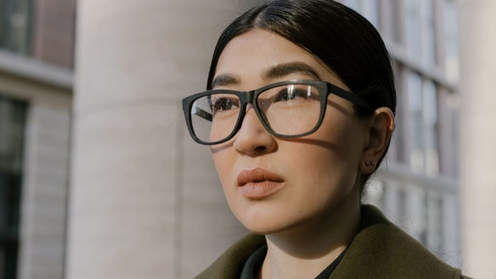 Close up photo of a smart and confident woman