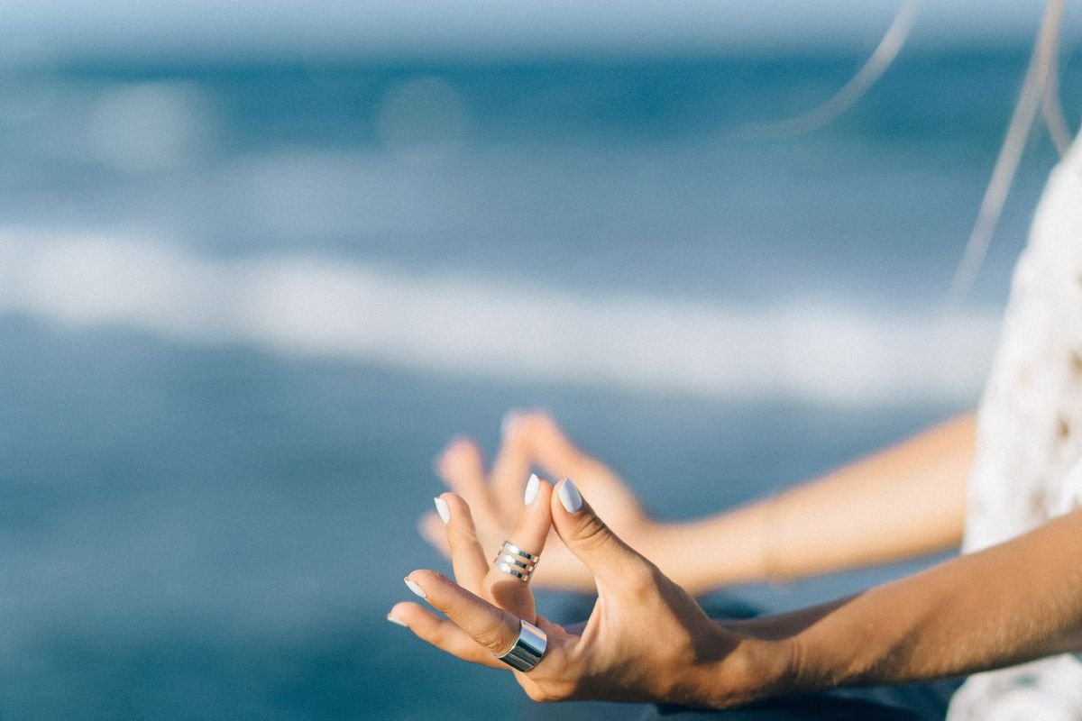 Person meditating calmly, practicing mindfulness