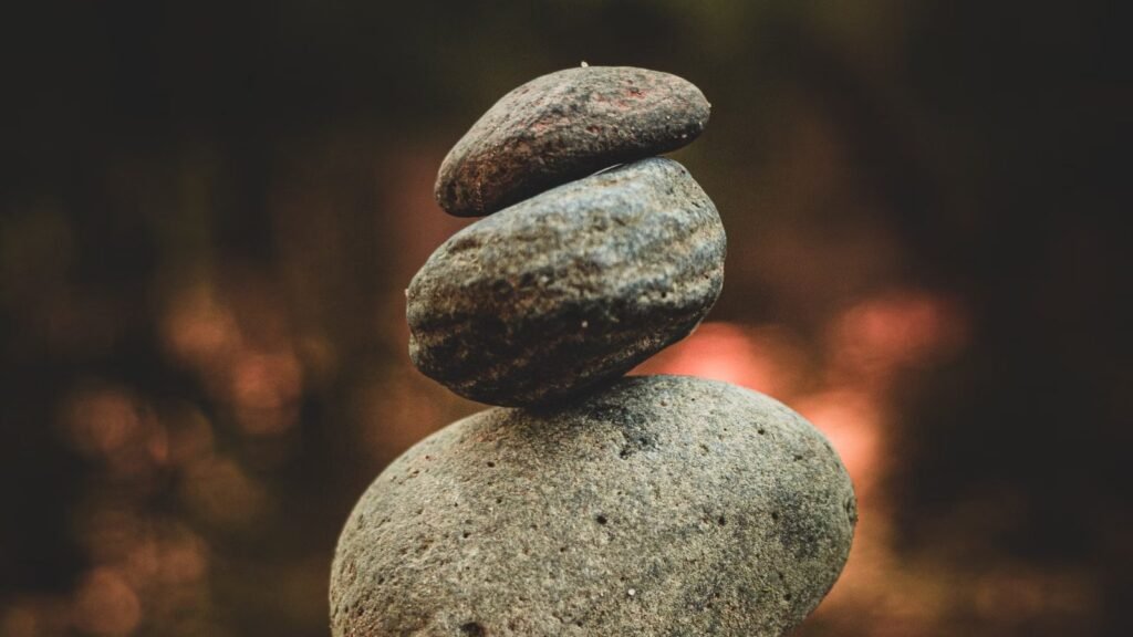 Peaceful stacked rocks creating a natural balance outdoors