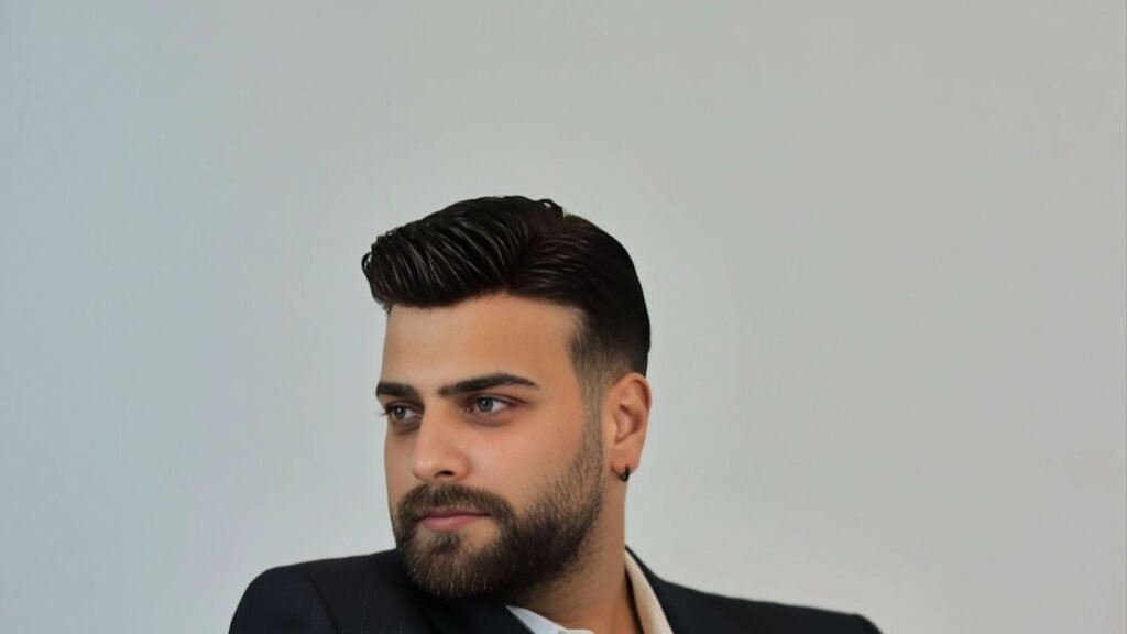 Confident businessman in a professional portrait, exuding ambition